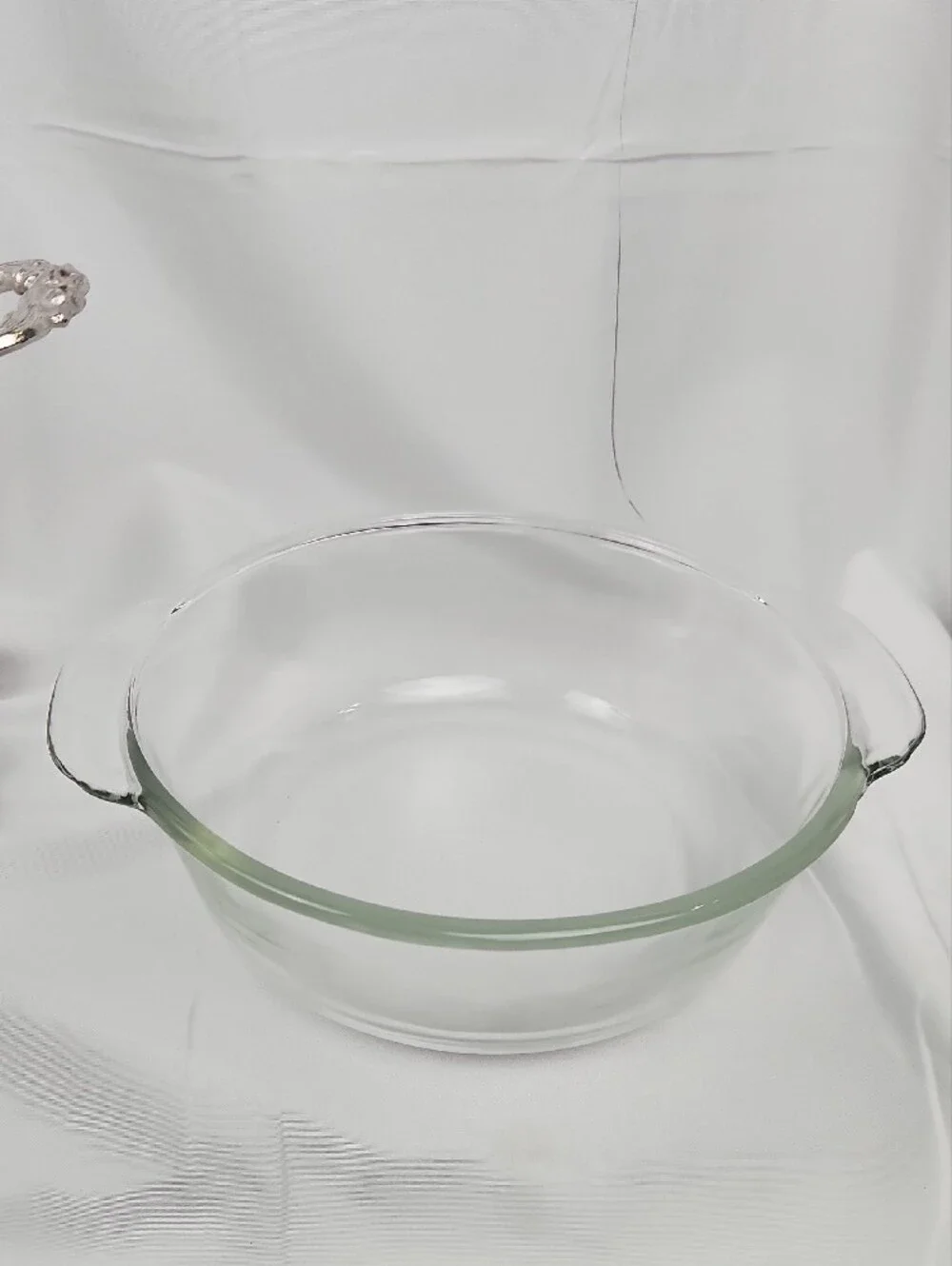Vntg English Silver/Leonard Silverplated Chaffing Dish Anchor Hocking Glass Bowl